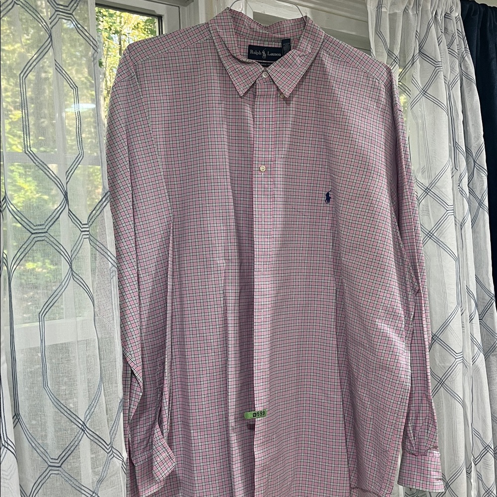 Ralph Lauren Pink and Green Plaid Shirt